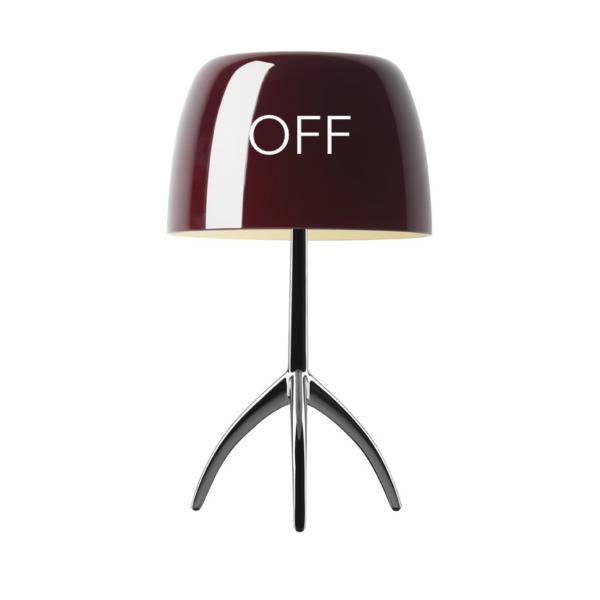 LUMIERE_tavolo_cromo nero ciliegia_OFF