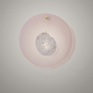 L'applique Gioia de la marque Foscarini est composé d'une plaque de polycarbonate et une plaque de marbre. Disponible en trois coloris.