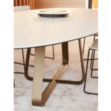 TABLE_CURVE_OVALE_PIEDS_BRONZE Table céramique design CURVE JOLI ovale bronze