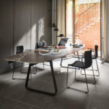 Curve-faux-elyps-extendable-marble-marone