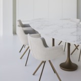 Table Céramique Double Central JOLI Design bronze