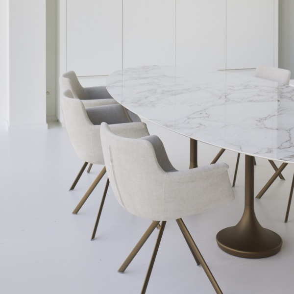 Table Céramique Double Central JOLI Design bronze